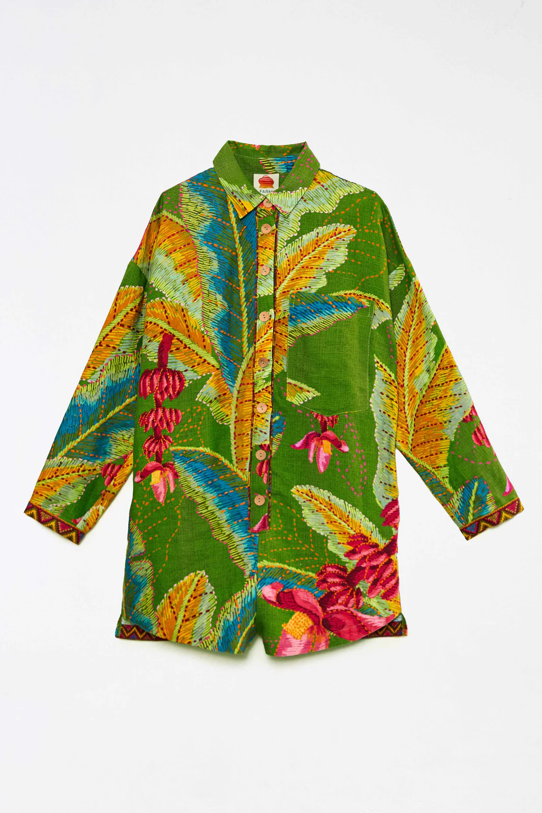 Green Banana Leaves Romper | FarmRio (US)