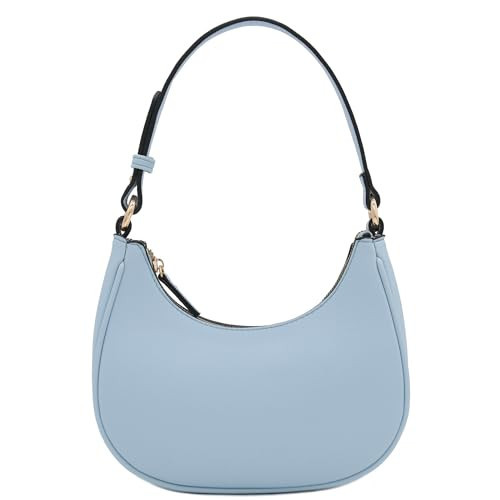 FashionPuzzle Small Crescent Shoulder Bag Underarm Purse (Light Blue/Light Blue) | Amazon (US)