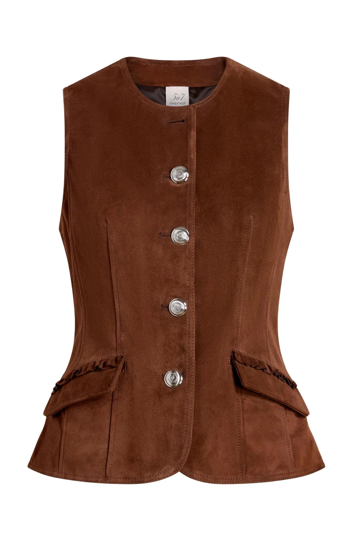 Suede Chris Vest S / Dark Sepia | Cinq à Sept