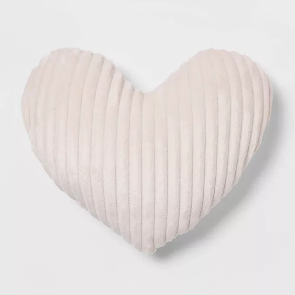 Ribbed Plush Valentine's Day Heart Throw Pillow - Spritz™ | Target