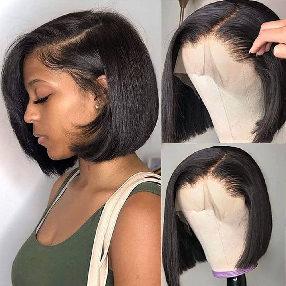 UCUVIC Bob Wig Human Hair 13x4 HD Lace Front Wigs for Black Women Human Hair Side Part Frontal Bo... | Amazon (US)