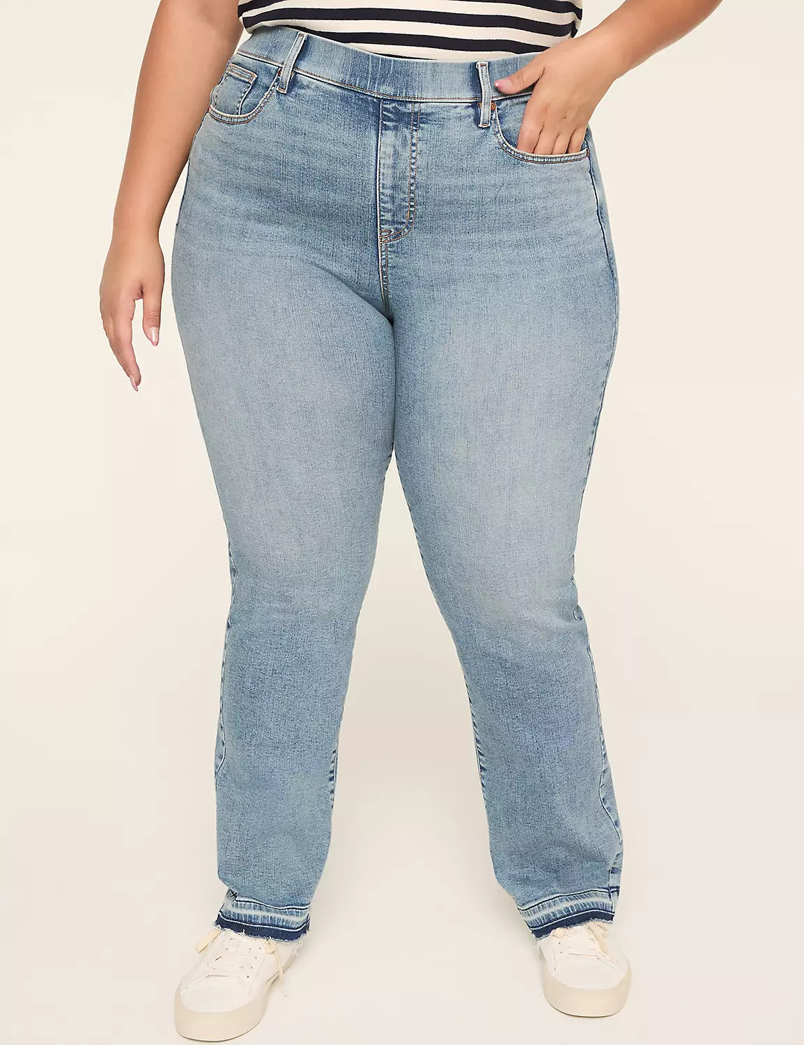 Tighter Tummy Fit Pull-On High-Rise Straight Jean | Lane Bryant (US)