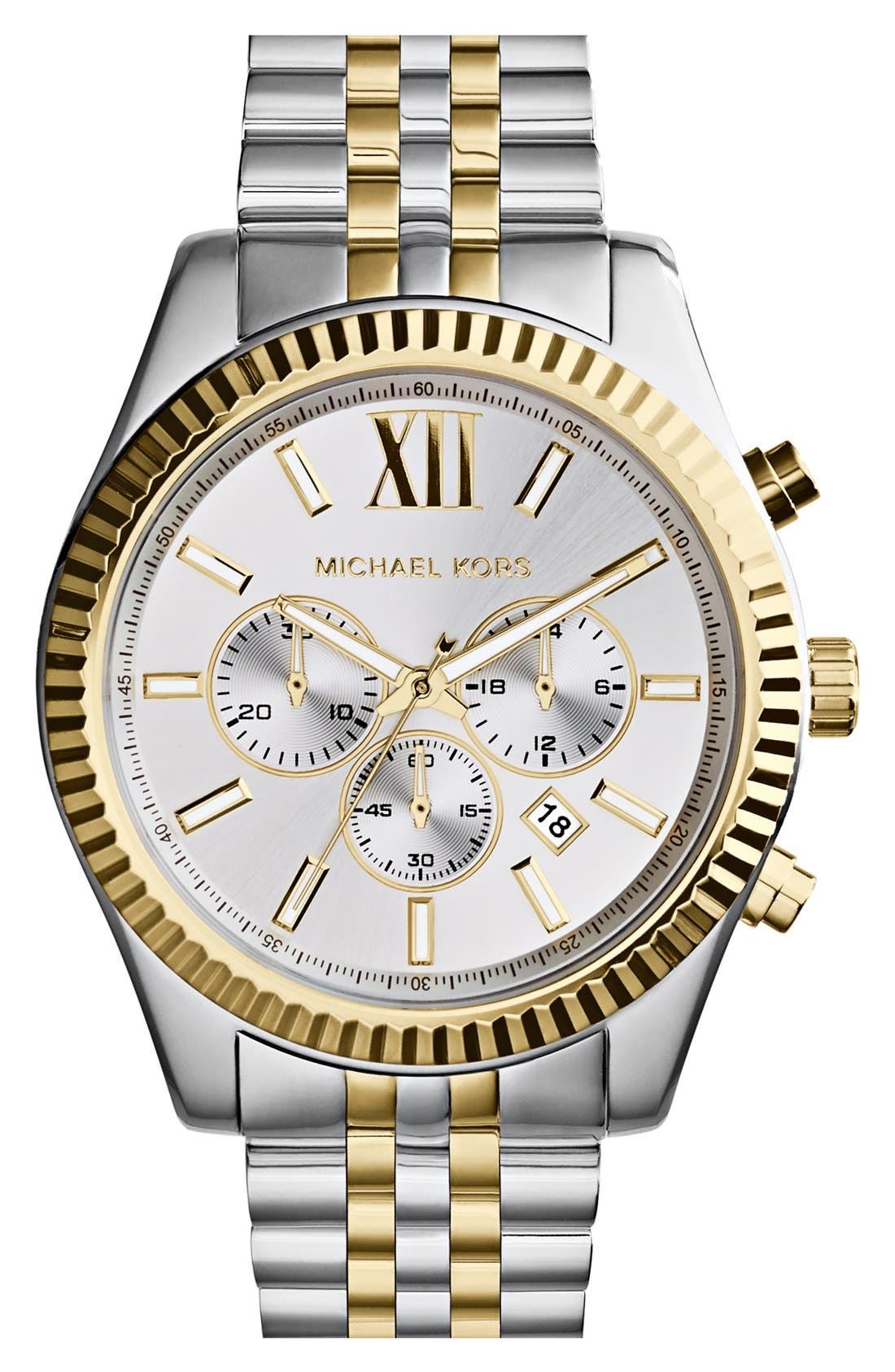 Michael Kors 'Large Lexington' Chronograph Bracelet Watch, 45mm | Nordstrom