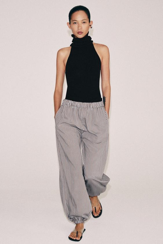 ZW COLLECTION STRIPED BALLOON PANTS | Zara US