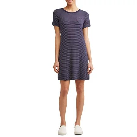Striped Short Sleeve T-Shirt Dress Women's | Walmart (US)