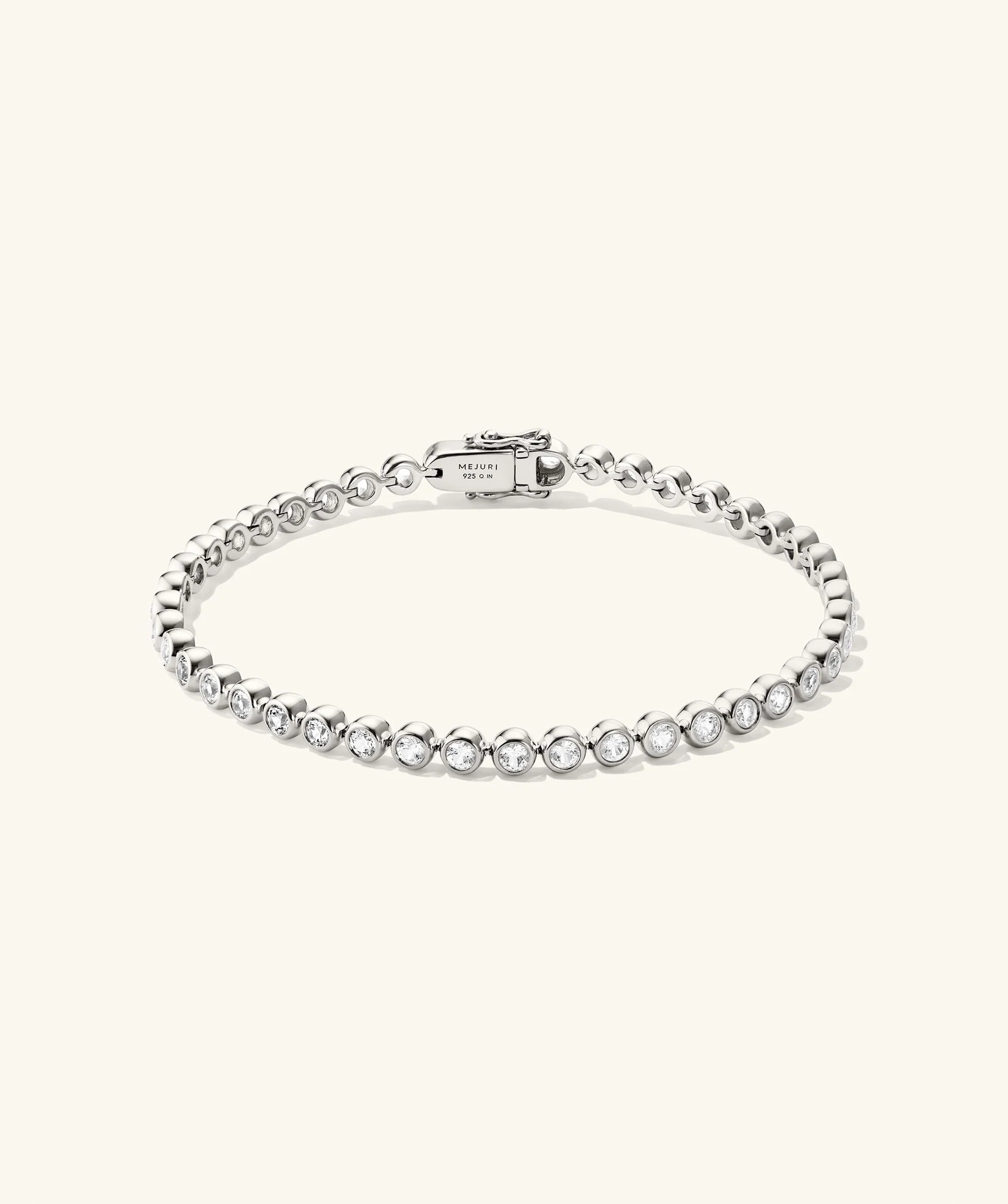 Zadie Bezel Lab Grown Sapphire Tennis Bracelet | Mejuri Fine Crew