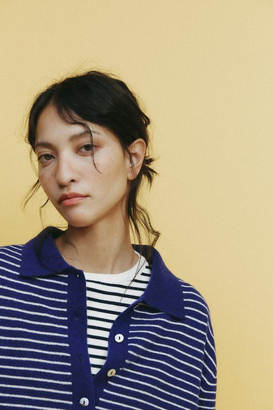 STRIPED KNIT POLO SWEATER | Zara US