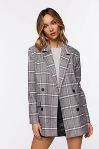 Plaid Double-Breasted Blazer | Forever 21 (US)