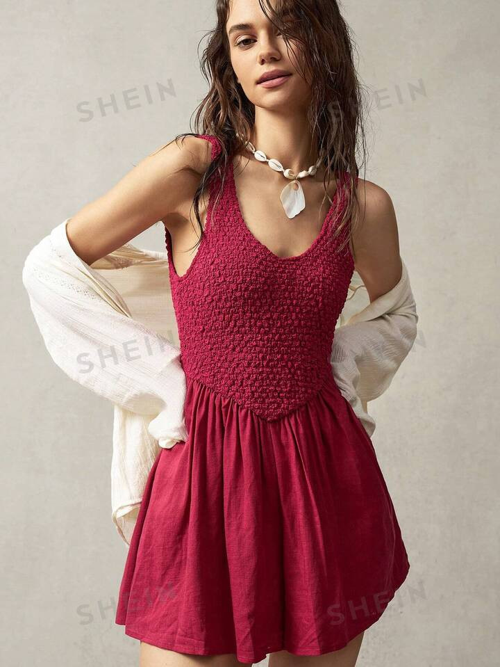 SHEIN BohoFeels Women's Red Jumpsuit For Vacation | SHEIN
