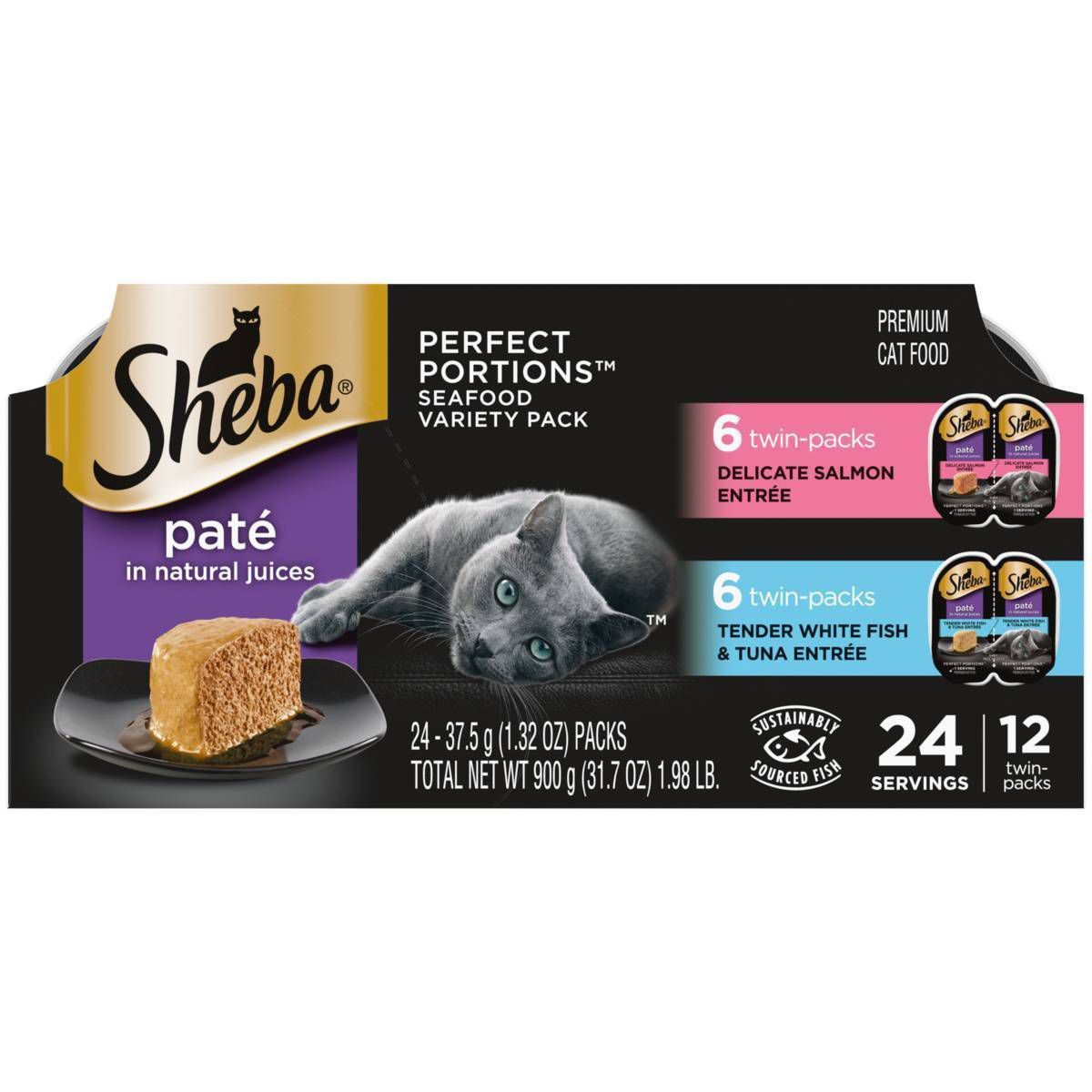 Sheba Perfect Portions Pate Salmon, White Fish & Tuna Adult Premium Wet Cat Food All Stages - 2.6... | Target