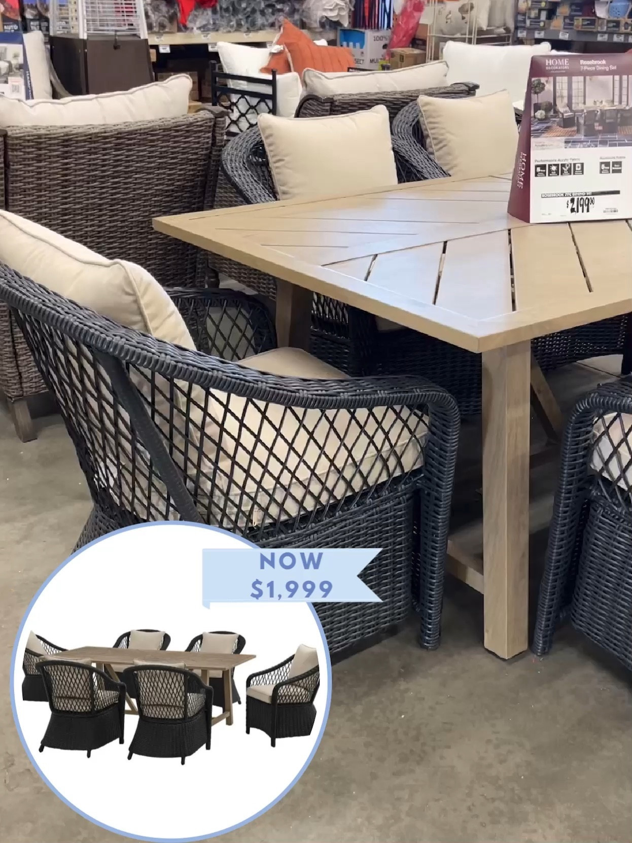 Home Decorators Collection Rosebrook 7-Piece Wicker Outdoor Dining