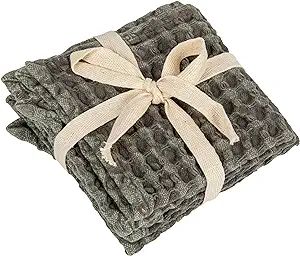 Bloomingville Square Cotton Waffle Weave, Set of 3, Charcoal Dish Cloth, Gray | Amazon (US)