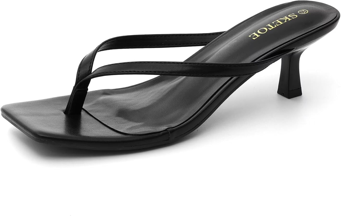 Kitten Heels for Women Square Toe Sandals Flip Flop Heels Thong Sandals Comfortable Summer 2 Inch... | Amazon (US)