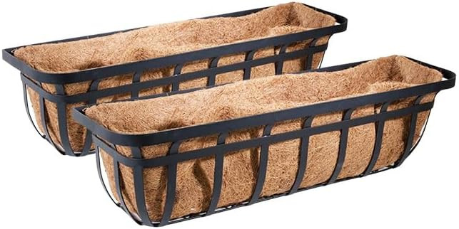 BestNest 2-Pack Panacea 88558 Flat Iron Series Planter Boxes, 36" – Black Metal Window Box Plan... | Amazon (US)