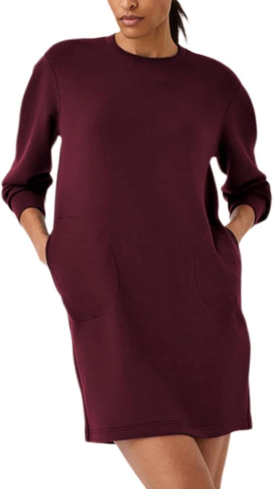 ELLENWELL Air Essentials Crew Neck Dress Women Long Sleeve Sweatshirt Dress with Pockets 2023 Fal... | Amazon (US)