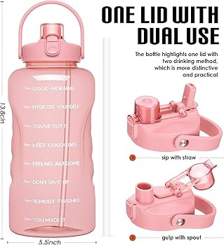 HydroPal Gallon Water Bottles with Straw, 128 oz Water Bottle BPA Free Innovative 2-IN-1 Lid Spor... | Amazon (US)