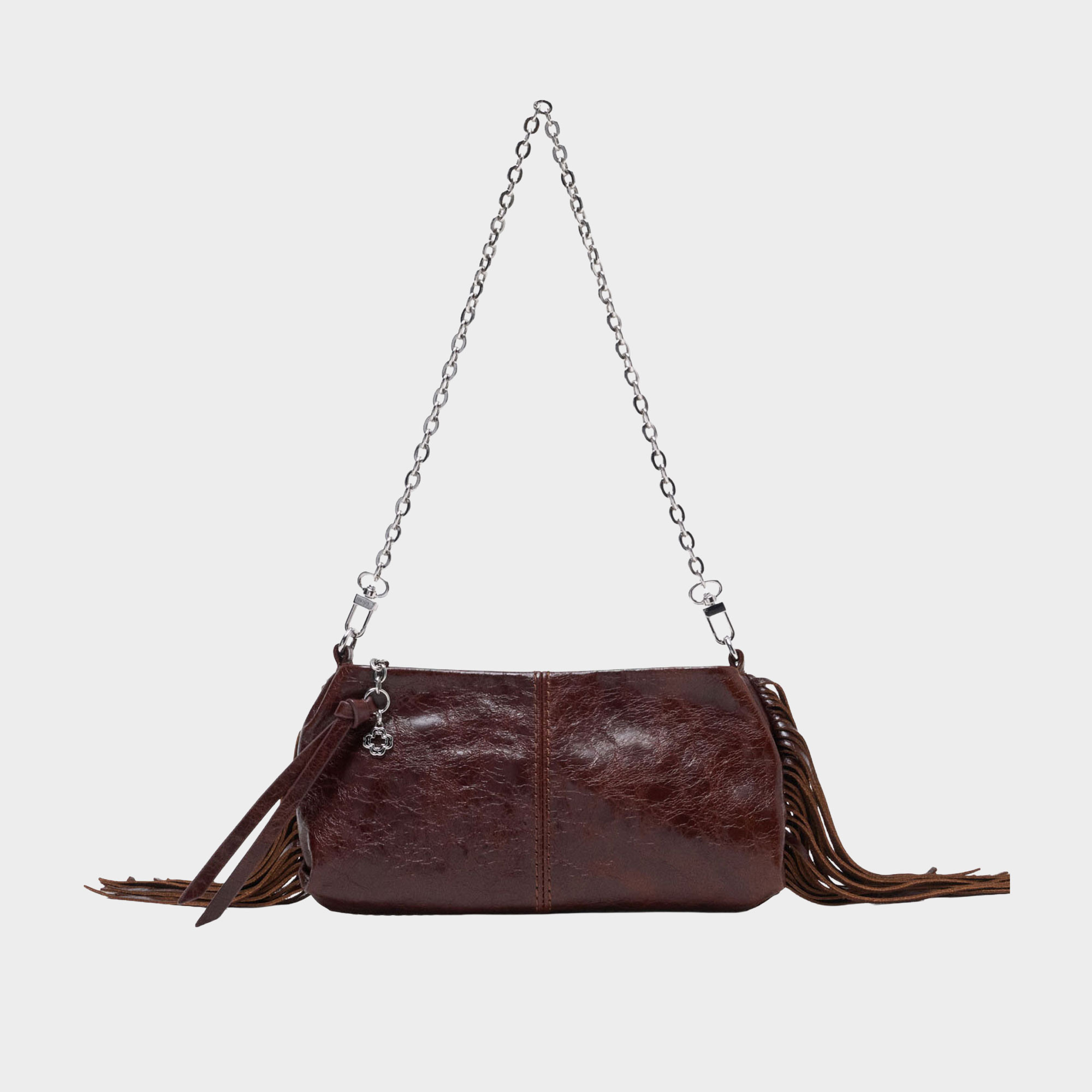 MAJE Miss M Distressed Leather Shoulder Bag - DARK BROWN | Brown Thomas (IE)