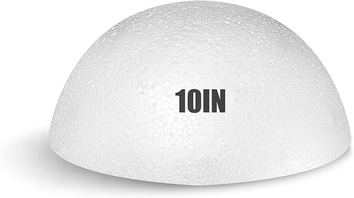 Styrofoam Half Balls 10 Inch,1PC Large White Half Foam Balls for Crafts, DIY Craft Giant Foam Bal... | Amazon (US)