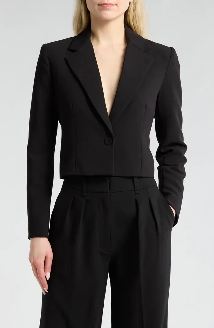 Notch Lapel Crop Blazer | Nordstrom Rack