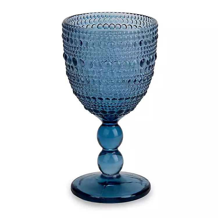 New! Blue Halo Glass Goblet | Kirklands