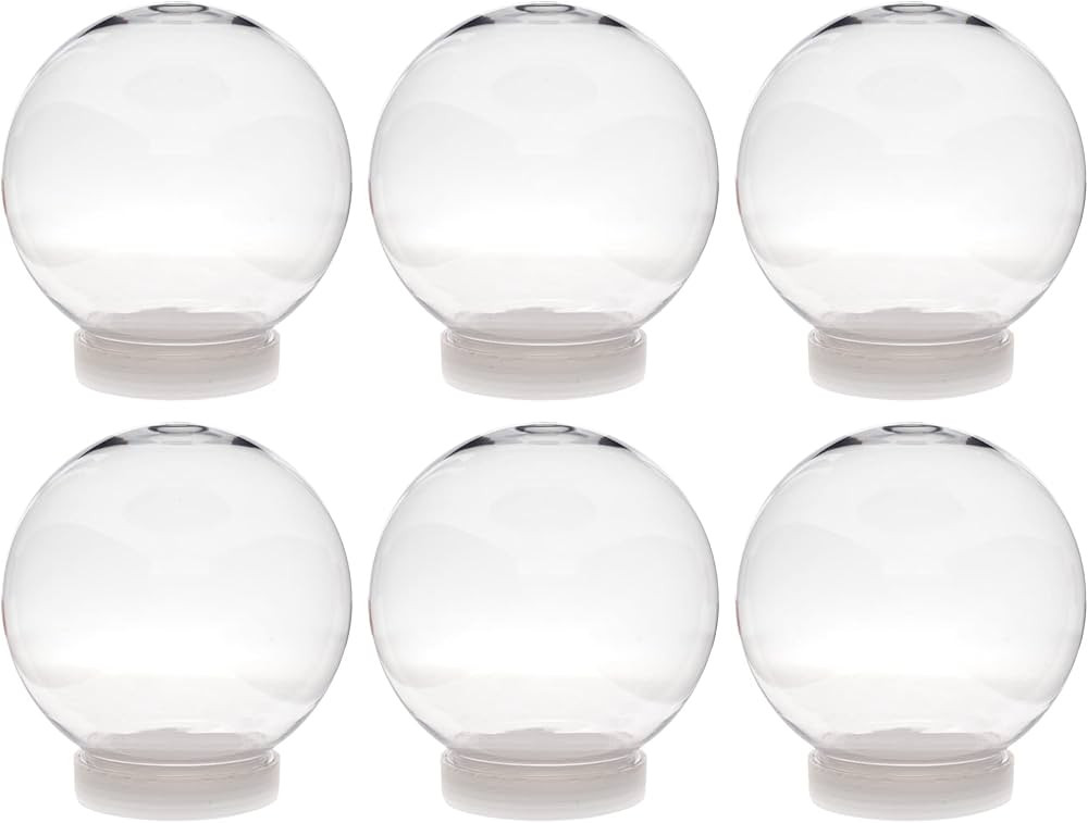 6 Pack - Creative Hobbies 5 Inch (130mm) DIY Snow Globe Water Globe - Clear Plastic with Screw Of... | Amazon (US)