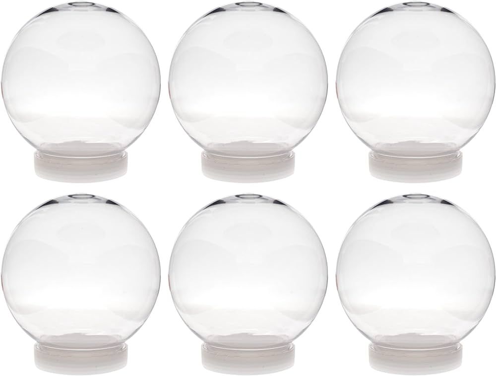 6 Pack - Creative Hobbies 5 Inch (130mm) DIY Snow Globe Water Globe - Clear Plastic with Screw Of... | Amazon (US)