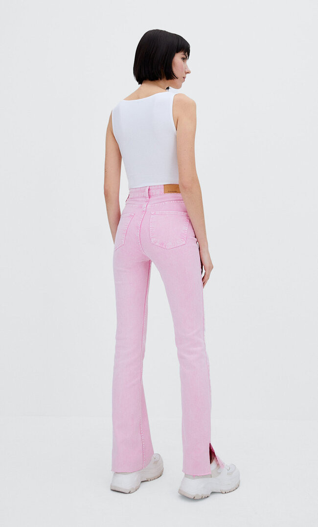 Slim flared jeans with vent | Stradivarius (UK)