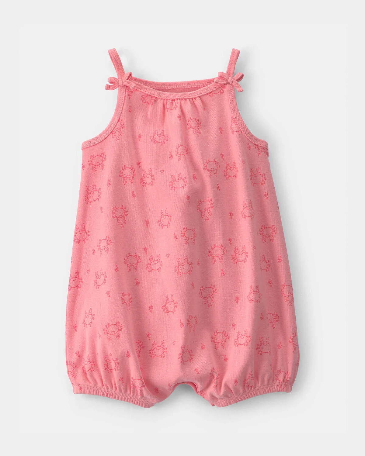 Baby Girl Crab Sleeveless Romper - Pink | Carter's Inc