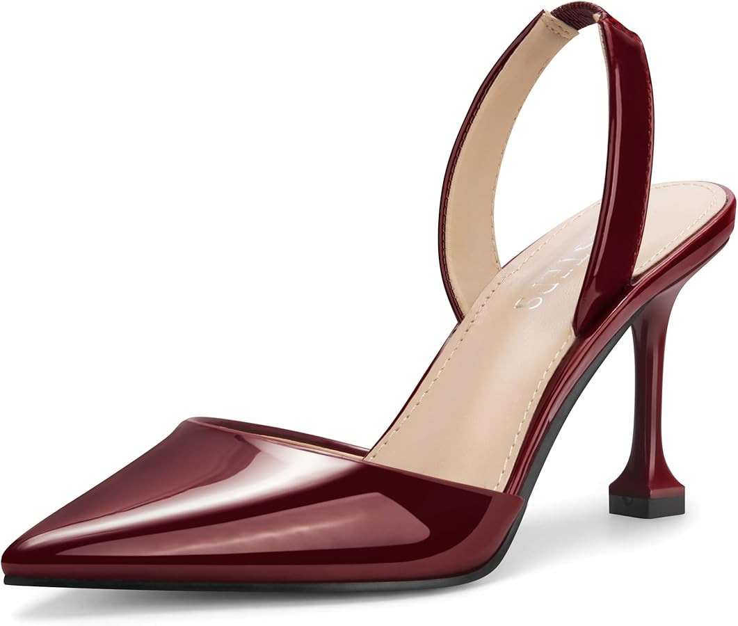 Women Slingback Heels Slip on Closed Toe Stiletto Pumps | Amazon (US)