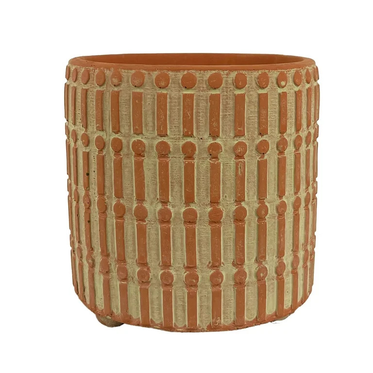 Mainstays 4.5"L x 4.5"W x 5"H Round Terra Cotta Tripod Cement Container | Walmart (US)