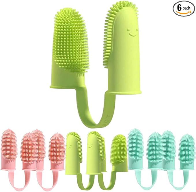 Scrit Dog Finger Toothbrush, 6 Pack Cat Toothbrushes, Two Finger Toothbrush for Pet's Dental Care... | Amazon (US)