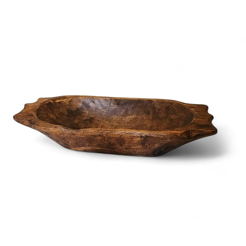 16.5 "- 20" Farmhouse Rustic Wooden Decorative Bowl-Unique Dough Bowl- The Big Horn | Amazon (US)