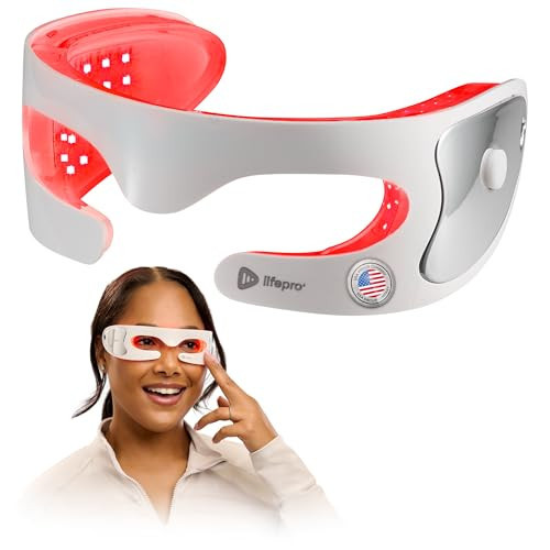Lifepro Red Light Therapy for Eyes – Rejuvaglow 3 Modes Under Eye Red Light Therapy with Soothing Vibration – Adjustable Strap & Rechargeable LED Eye Mask | Amazon (US)
