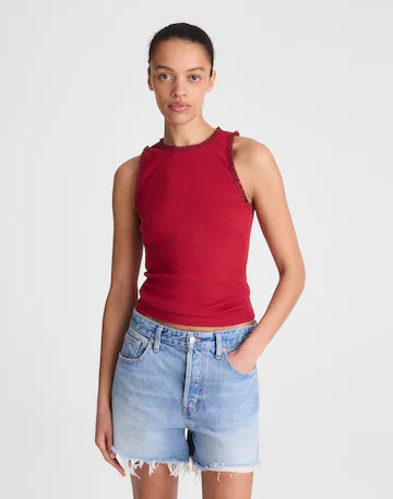 Lace-Trim Ribbed Tank | Madewell