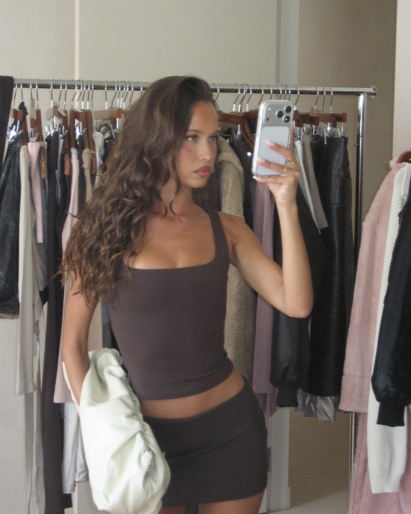 Micro Mini Skirt | Dark Chocolate | Crop Shop Boutique AU