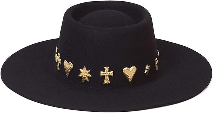 Lack of Color Women's Wool Boater Hat with Gold Conchos | Amazon (US)