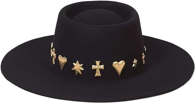 Lack of Color Women's Wool Boater Hat with Gold Conchos | Amazon (US)