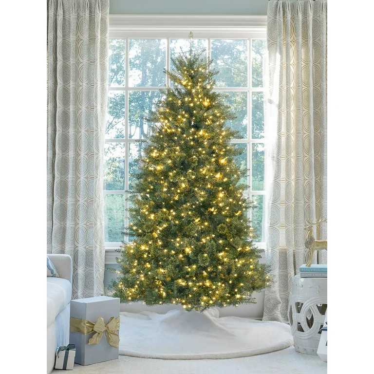 King of Christmas 7.5ft Yorkshire Fir Artificial Christmas Tree with 600 Warm White LED Lights - ... | Walmart (US)