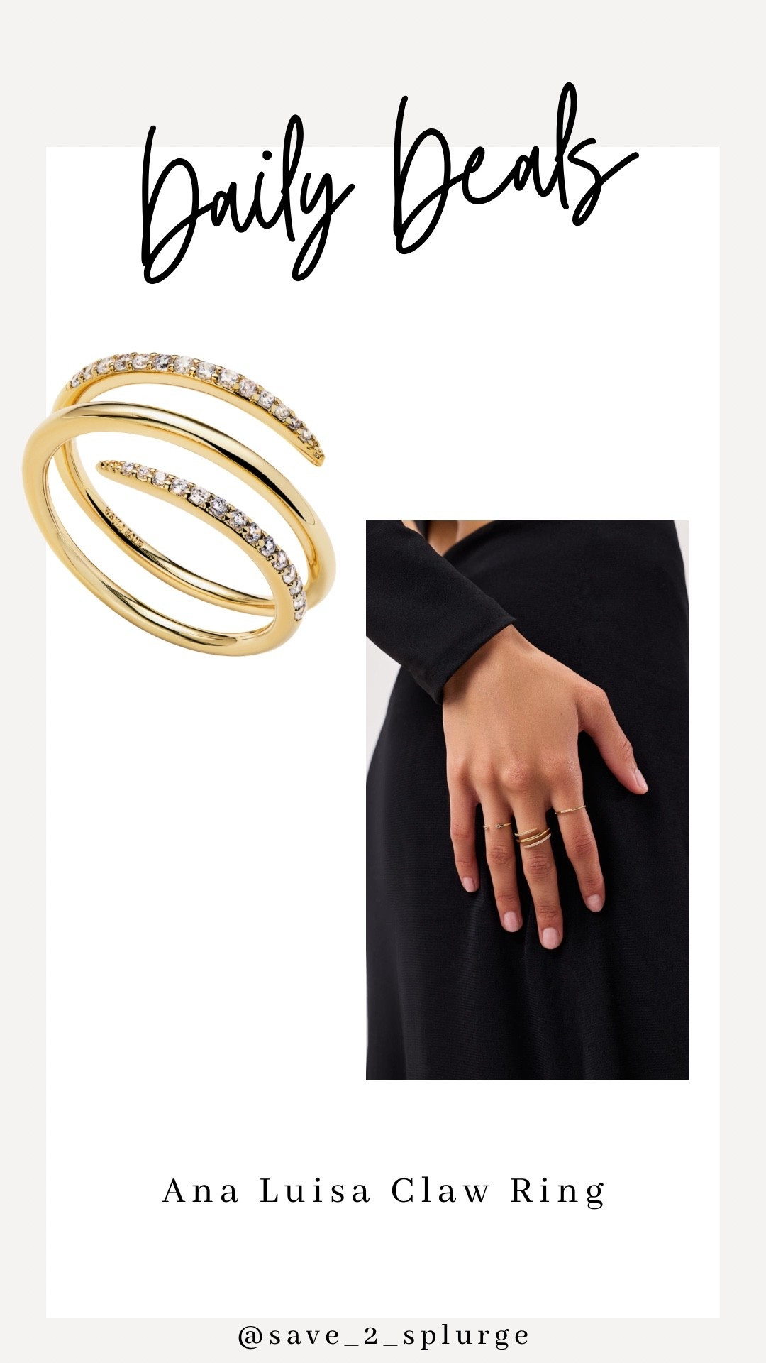 Daily Deals 

Ana Luisa Claw Ring 20% off

#LTKSaleAlert #LTKSeasonal