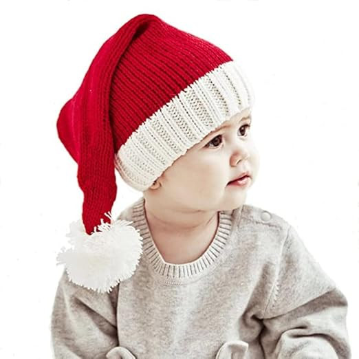 Christmas Santa Knit Hat for Kids Baby Beanie Winter Hat Family Matching Xmas Party Knitted Hat R... | Amazon (US)