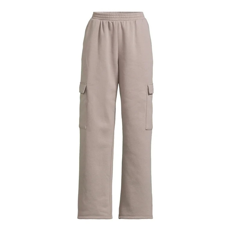 No Boundaries Cargo Wide Fleece Sweatpants, Sizes XS-XXXL | Walmart (US)