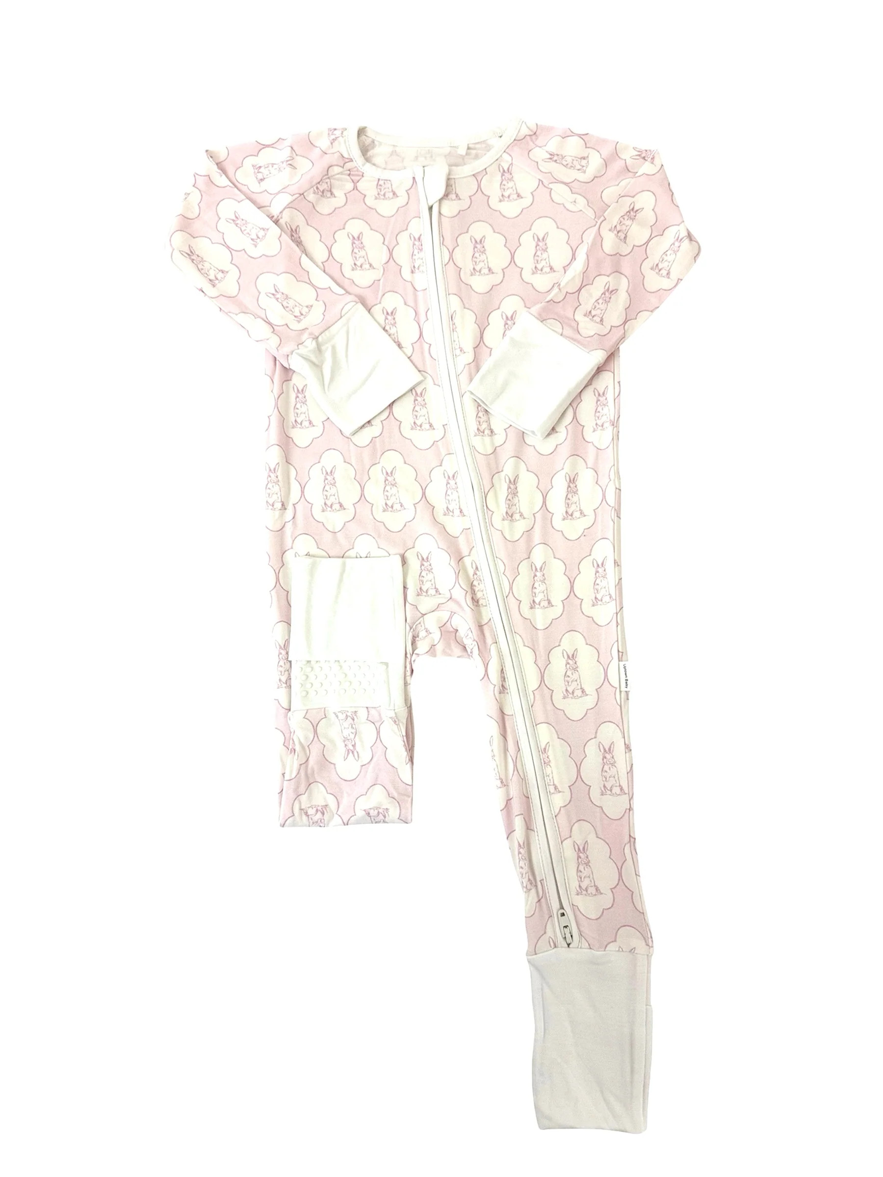 Sleep Romper - Bunny Print NB / Pink | The Uptown Baby