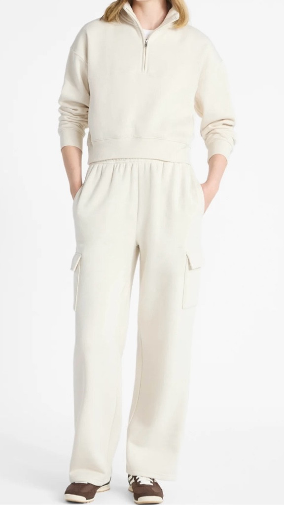 No Boundaries Quarter Zip Crop and Cargo Pants 