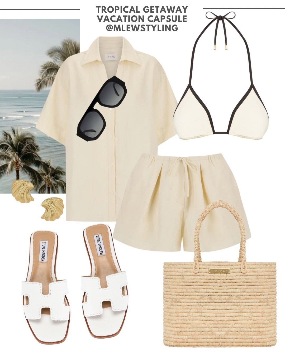 What to wear on a beach vacation 🌊

Tags: vacation outfit, Monday swimwear bikini, straw beach bag, dissh linen matching set, white slide sandals, shell earrings, beach club, aviator sunglasses, warm weather holiday, summer outfit 


#LTKootd #LTKSeasonal #LTKTravel