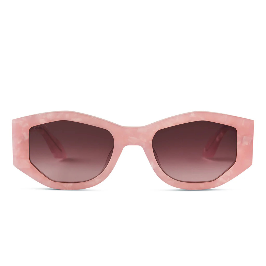 ZOE - GEO PINK + WINE GRADIENT SUNGLASSES | DIFF Eyewear