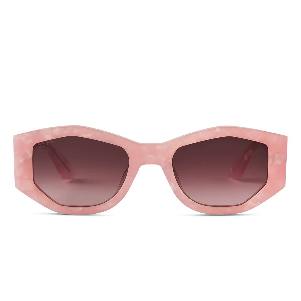 ZOE - GEO PINK + WINE GRADIENT SUNGLASSES | DIFF Eyewear