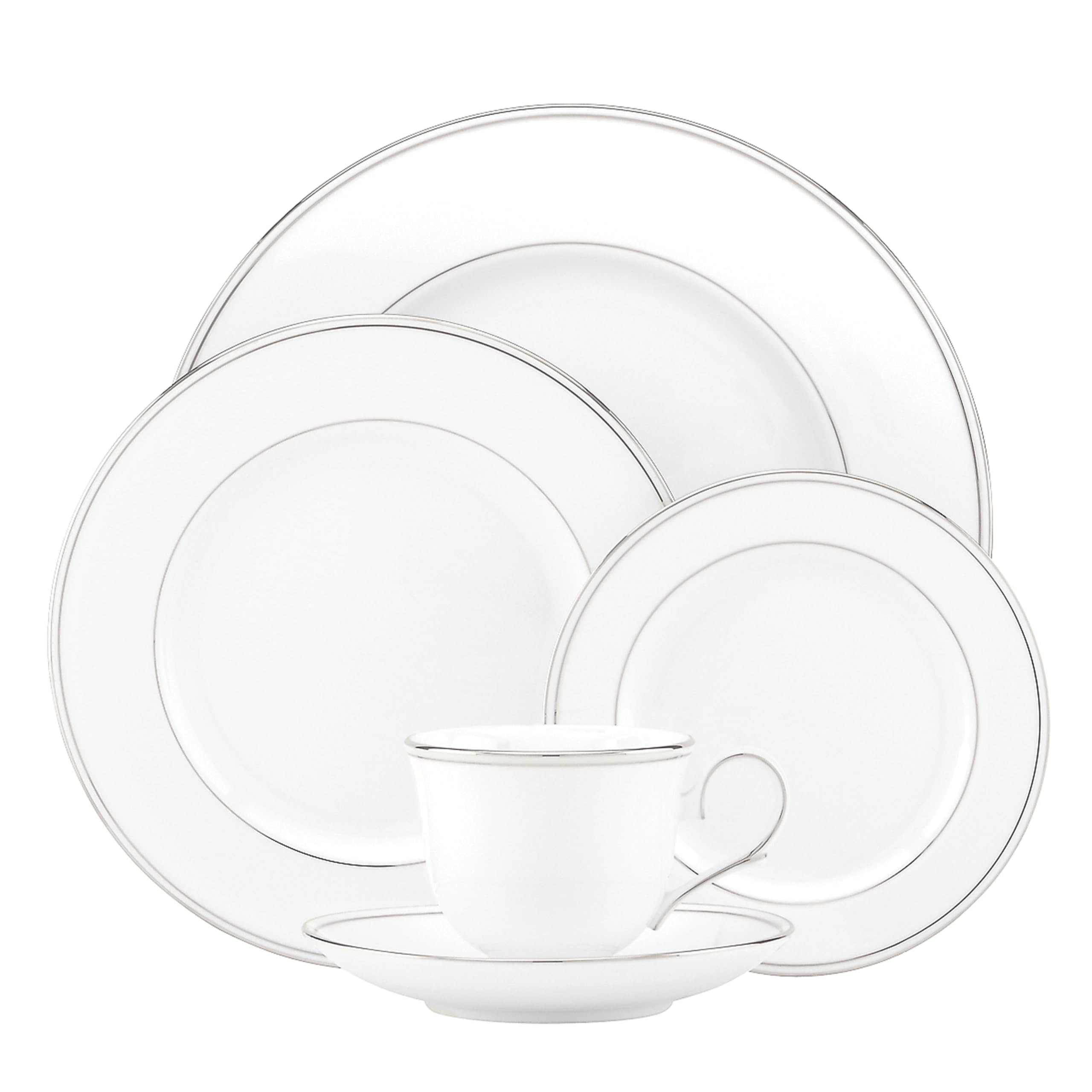Lenox Federal Platinum Bone China 5-Piece Place Setting, Service for 1, White - | Amazon (US)