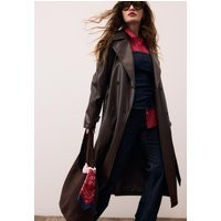 Stradivarius Long faux leather trench coat Brown L | Stradivarius (UK)