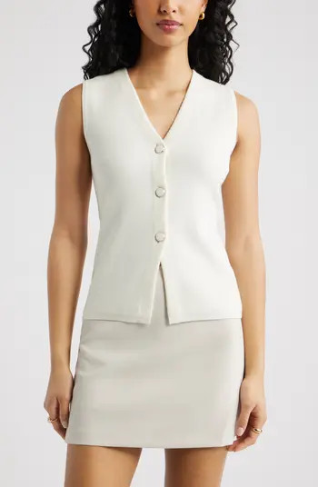 Cutaway Button-Up Sweater Vest | Nordstrom