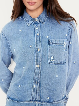 Button-Down Cropped Floral Shirt | Old Navy | Old Navy (US)